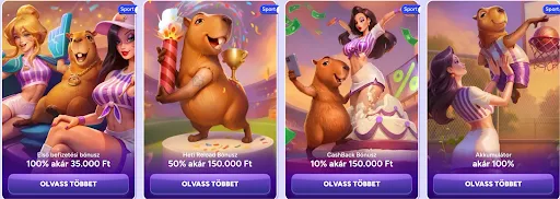 Első befizetési bónusz sportfogadás rajongóknak, kapibarával és szurkolólányokkal