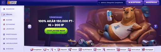 SpinBara kezdőlap – Üdvözlő bónusz akár 150.000 Ft és 200 ingyenes pörgetés