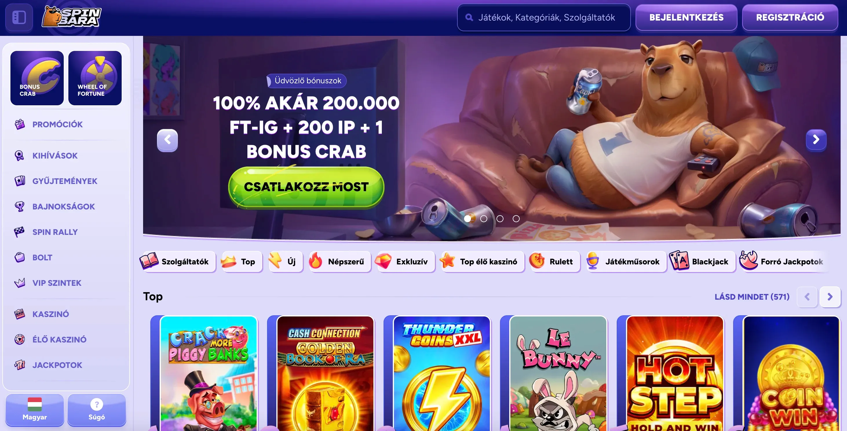 Spinbara casino honlapja